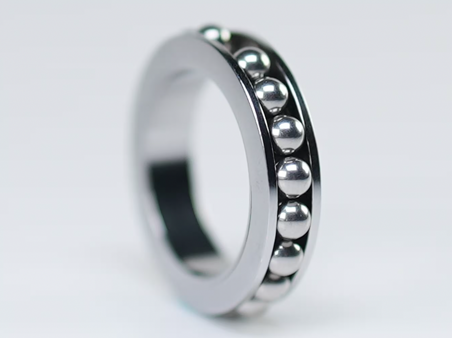 Fidget Ring for Anxiety & ADHD | Motion Ring – Stainless Steel Spinner Ring with Beads