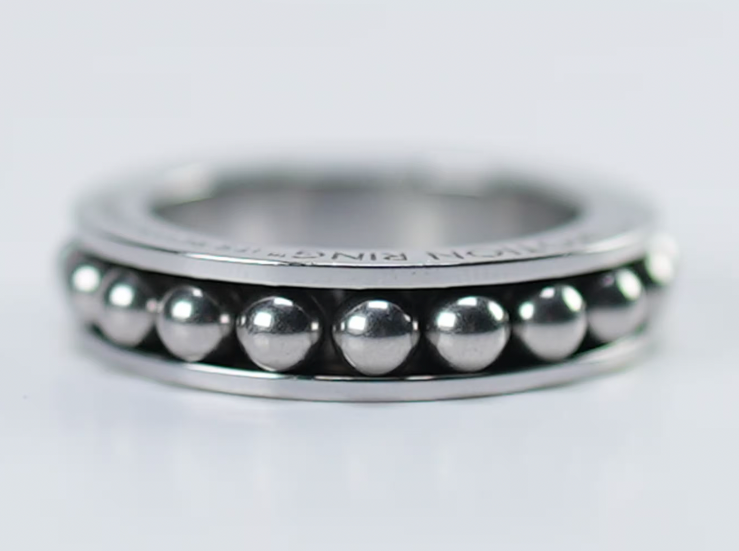 Fidget Ring for Anxiety & ADHD | Motion Ring – Stainless Steel Spinner Ring with Beads