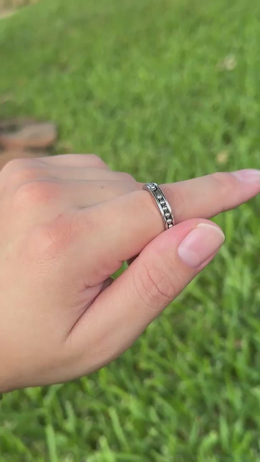 Fidget Ring for Anxiety & ADHD | ULTRA THIN Motion Ring – Stainless Steel Spinner Ring with Beads
